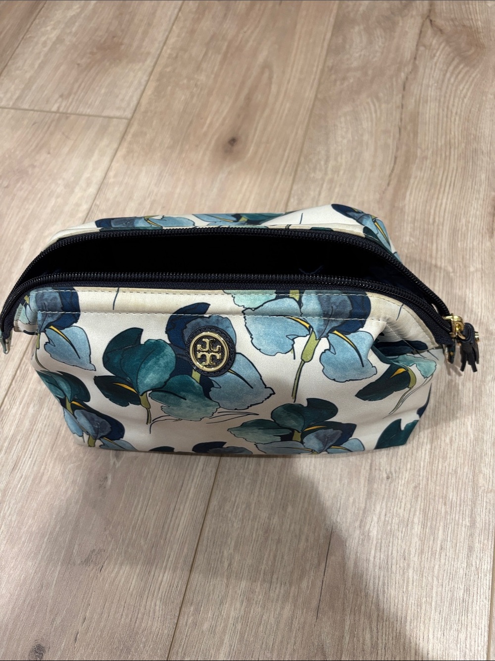 Tory Burch Blue Floral Cosmetic Pouch